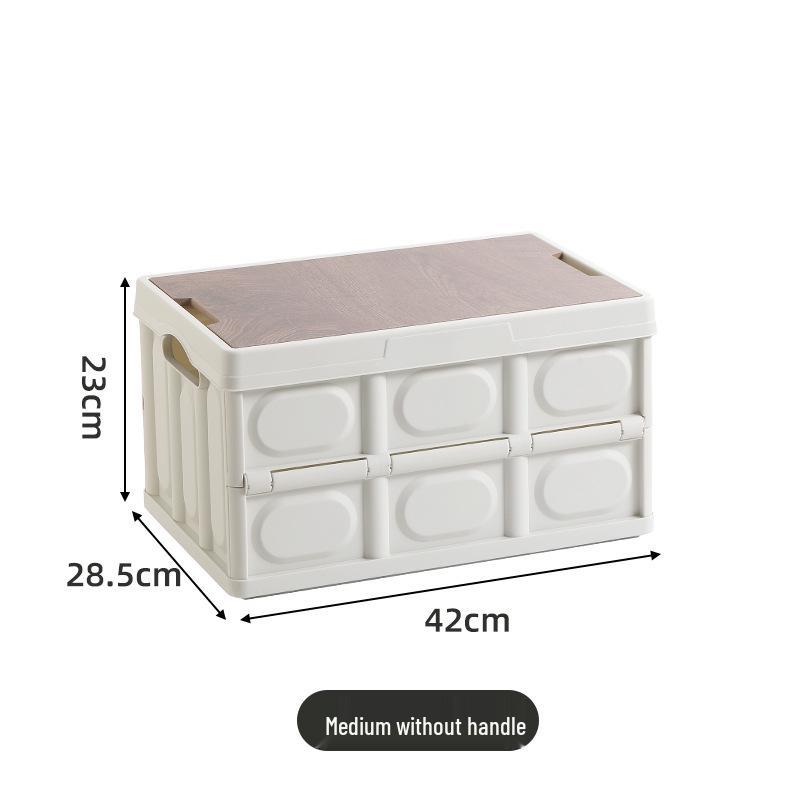 Portable Folding Picnic Basket with Wooden Top