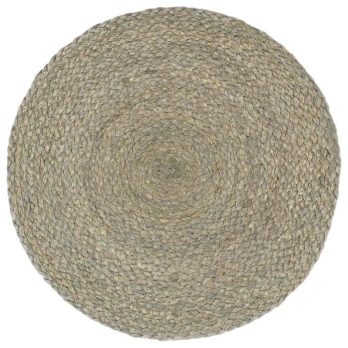 VidaXL Doilies 6 Pcs Grey Plain 38 Cm Round Jute