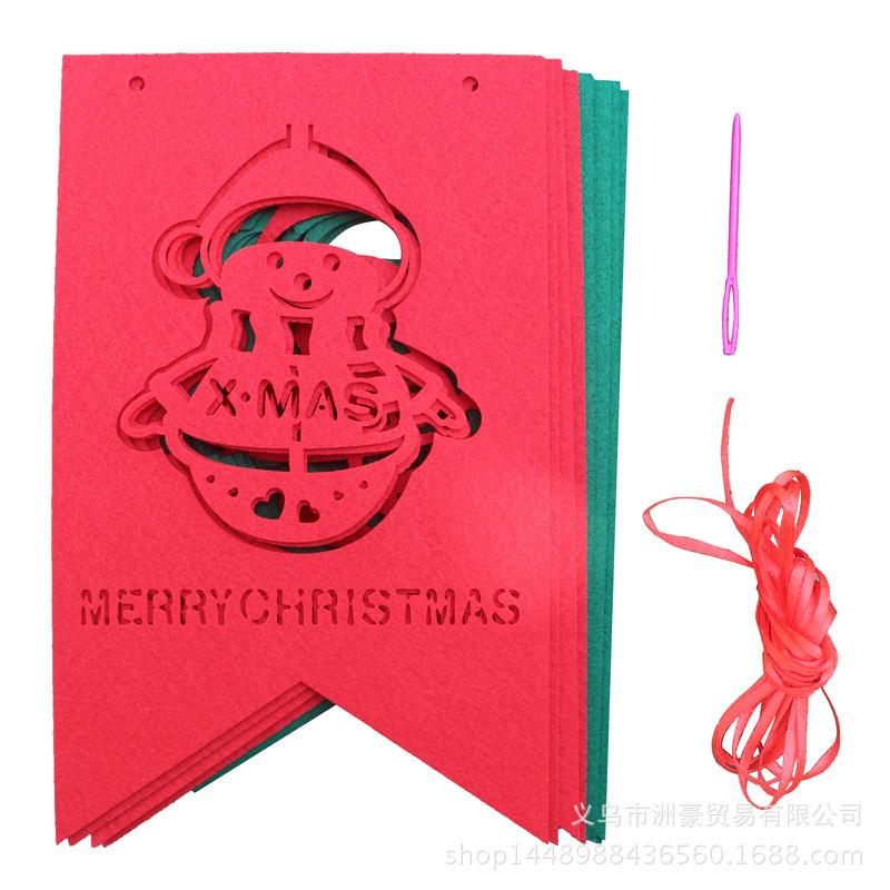 Cartoon Style Christmas Decorations Non-woven Fabric Banner For Festive Displays