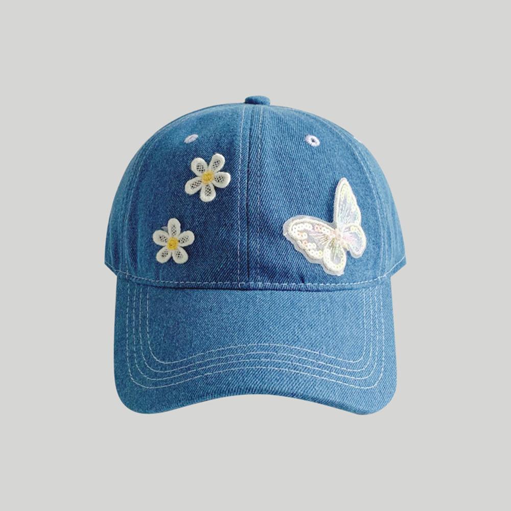 Korean Bowknot Flower Embroidery Baseball Caps Women Girl Cute Plum Outdoor Sun Visor Hats Adjustable Sports Peaked Cap