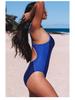 European & American Backless Ruched High-Waist One-Piece Swimsuit for Women - 2023 New Fashion Conservative Style