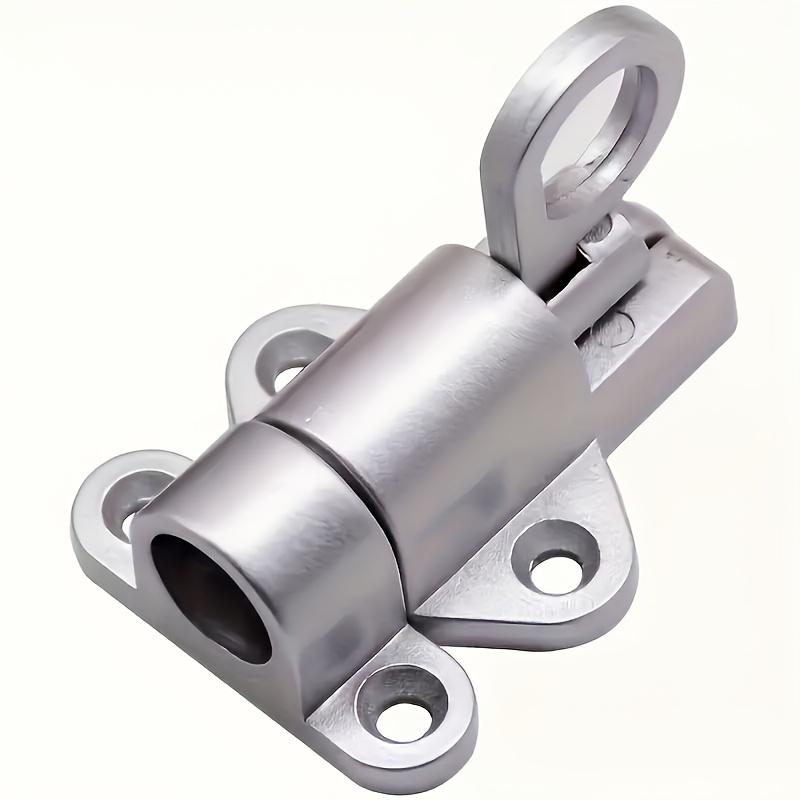 

1PC Spring Door Bolt Lock - Automatic And Self-Closing Safety Durable Jumping Mechanism with Safety Pull Ring серебряный