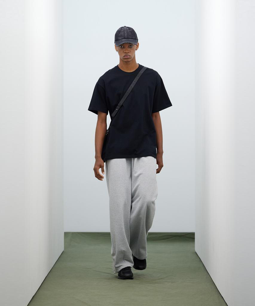 STANDARDERROR [All Seasons Or Fleece-Lined] 87-Stan271 Curved Hem Wide Loose Fit Sweatpants (4 Colors)