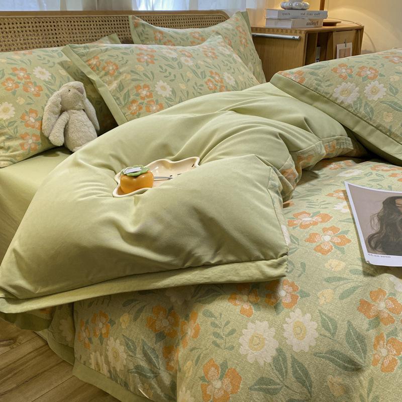 

Категория А для беременных и младенцев, постельное белье из хлопка и льна, комплект из четырех предметов и комплект из трех предметов, простыня и пододеяльник из чистого хлопка 2.0m bed sheet 4pcs