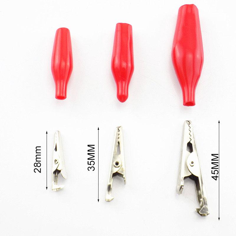 4pcs Metal Metal Alligator Clip Crocodile Electrical Clamp Testing Probe with Plastic Boot Car Auto Battery