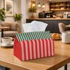 1pc Modern Geometric Stripe Tissue Box, Color Block Linear Pattern Perfect for Outdoor Gatherings, Daily Desktop Use, And Suitable for Bedrooms, Livin