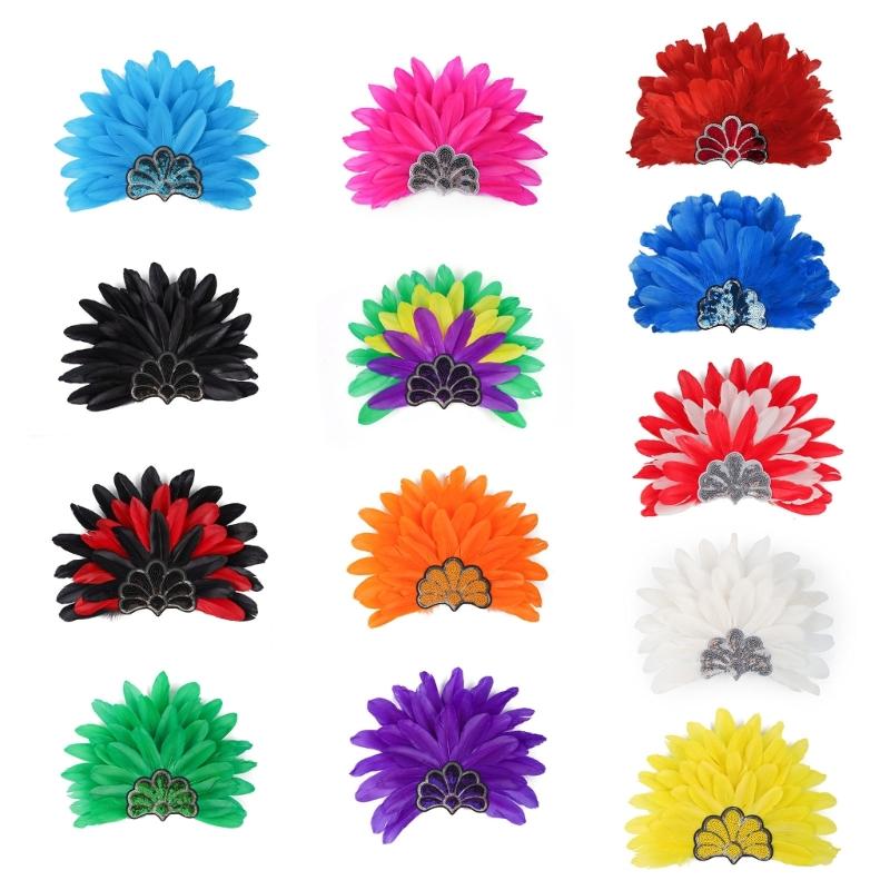 Karneval Pailletten Krone Feder Kopfschmuck Feder Kopfschmuck Mardi Gras Accessoires 1920er Flapper Halloween Stirnband für Damen