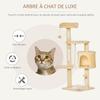 Cat Tree for Indoor Cats Pet Activity Centre Kitty Condo Climbing Scratching Post with Toys 4-tier 114cm Tall Beige