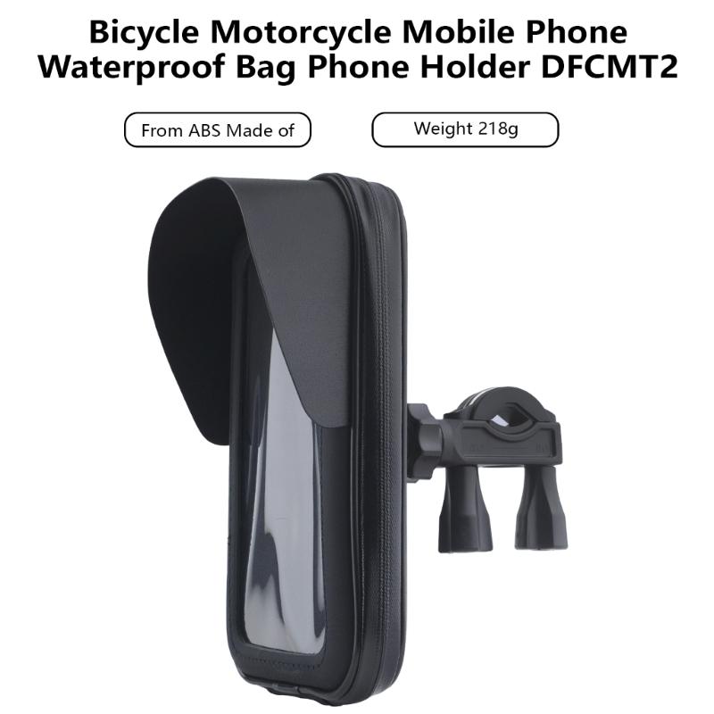 Handlebar Phone Holder Motorbike Phone Bag Pouch with Sunvisor 360 Degree Rotating Mount Holder for Phone Up to 6.5inch