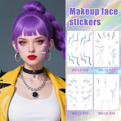 4 Pezzi Tatuaggi Temporanei K-Pop Adesivi Tatuaggio Role-Playing Impermeabili Body Art Realistici Festa Cosplay Costume Accessori