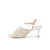 Daks 7cm CrYstal Jewel Mesh Y Strap Sandal Dld304 Cream White