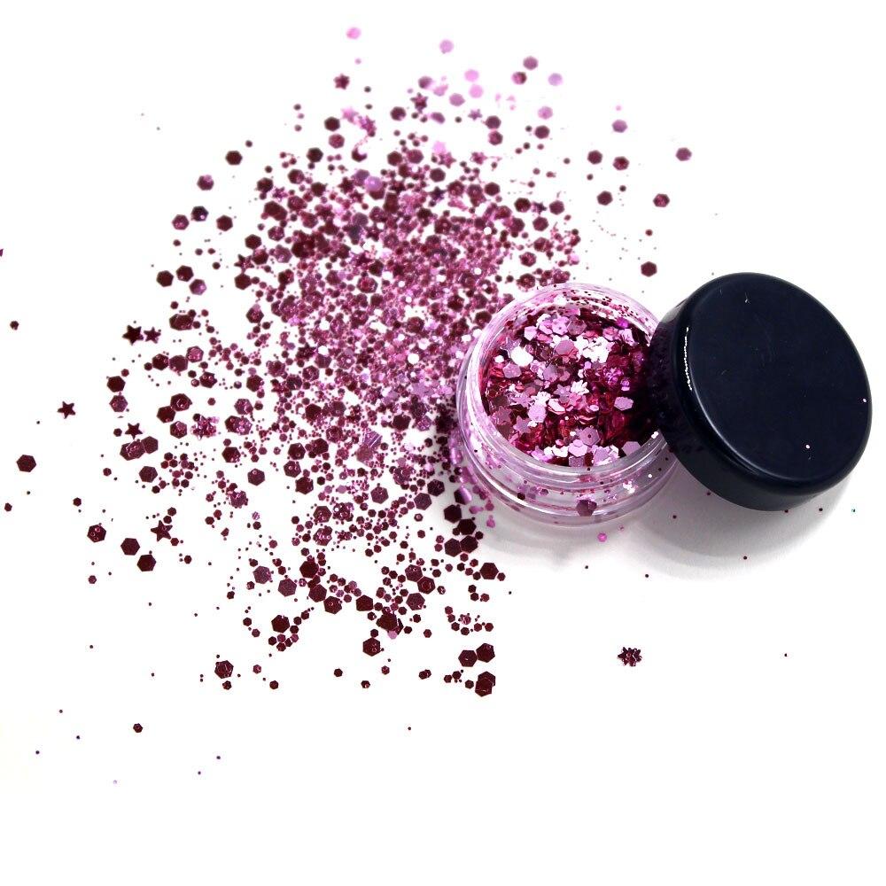 1 Box Sparkly Face Jewelry Laser Sequins Decorations Eye Shadow Nail Art Glitter Powder Body Art Stickers Makeup Festival Party