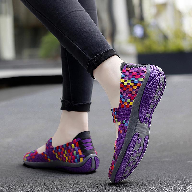 The New Large Size Ladies Woven Shoes Sports Casual Shoes 35-42