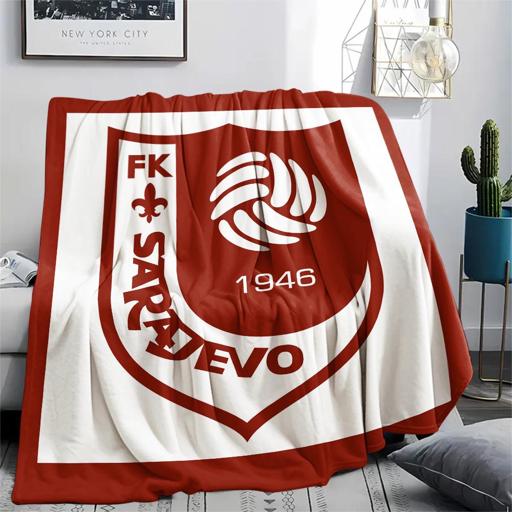 FK Sarajevo Print Flannel Blanket, High quality Comfortable for All Seasons, Home Decor, Warmth and Comfort, Perfect for Christmas Gifts