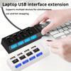 4/7 Port USB 2.0 HUB High Speed Power Adapter Expander Multi Ports USB Splitter With Switch For Laptop PC Computer Accessories