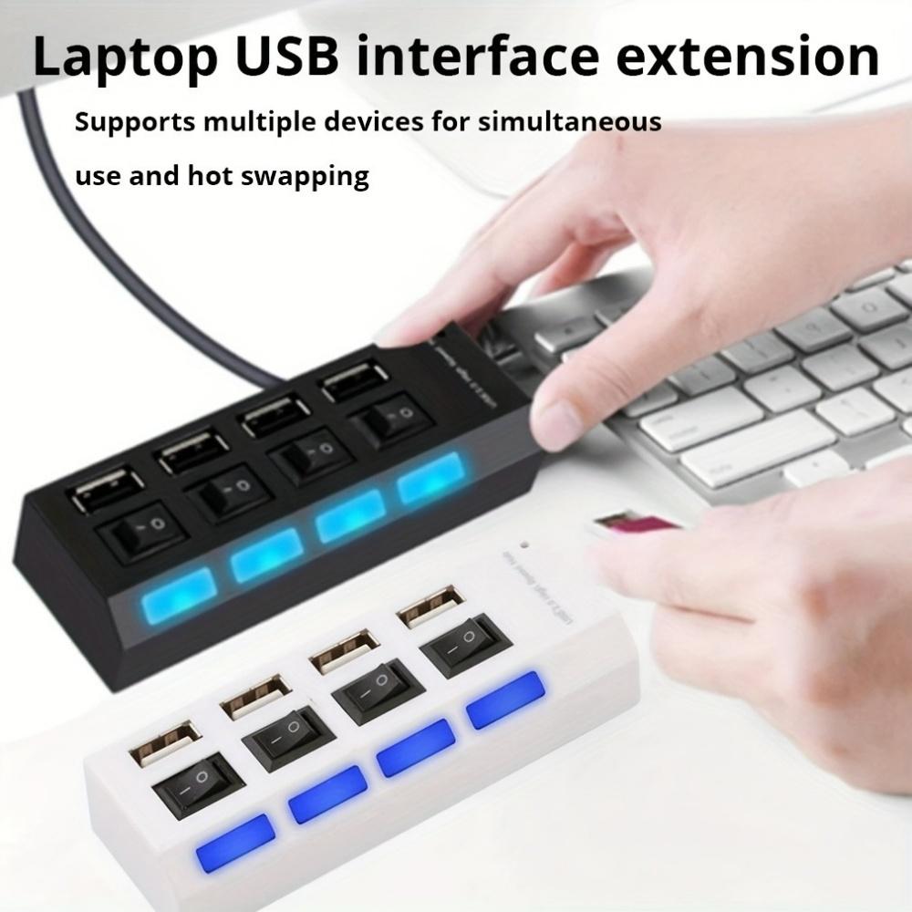4/7 Port USB 2.0 HUB High Speed Power Adapter Expander Multi Ports USB Splitter With Switch For Laptop PC Computer Accessories
