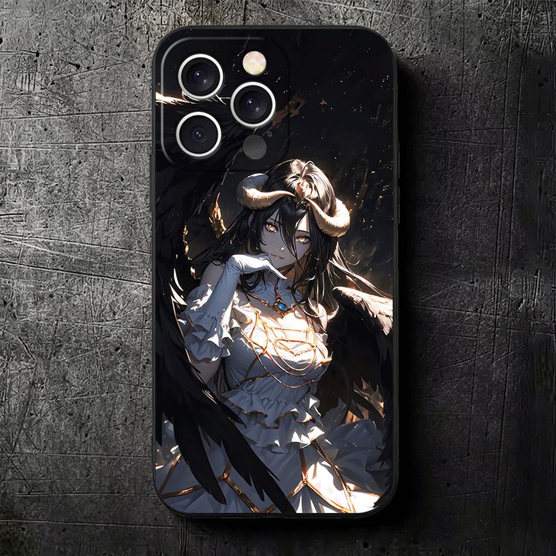 Albedo O-Overlords Anime Soft Phone Case for iPhone 16 16E 17 Air 15 Pro Max 14 Plus 13 Mini 11 12 7 Black Cover Back Shell
