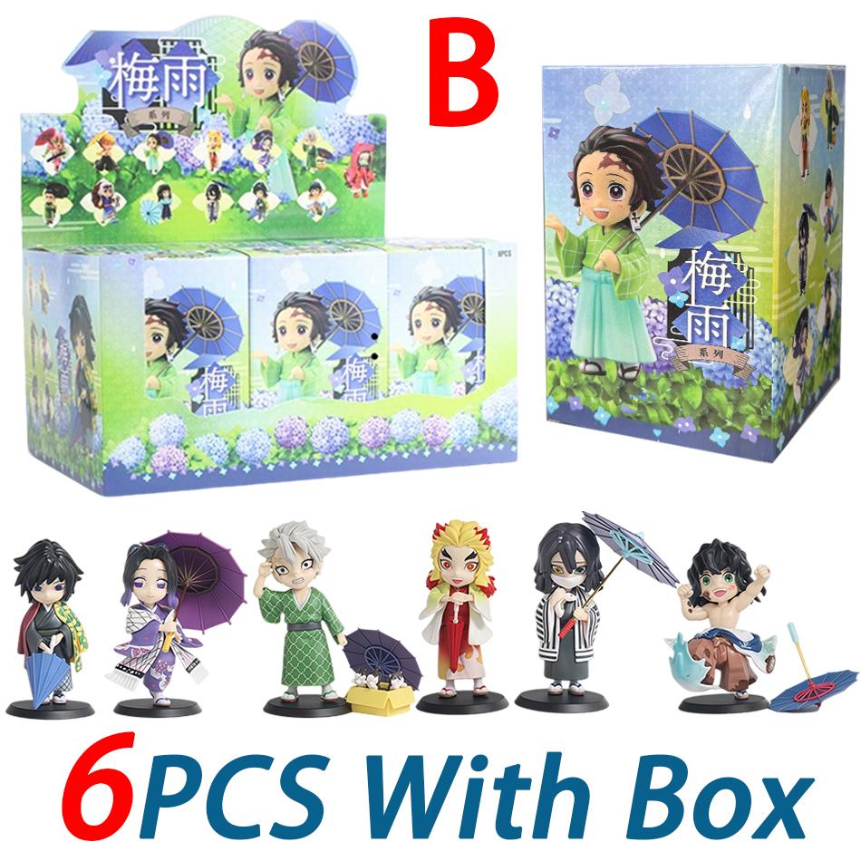 Latest 1-12Pcs Figurine Plum Rain Series Kochou Shinobu Tomioka Giyuu Mitsuri Figurine Plaything Gift For Kids