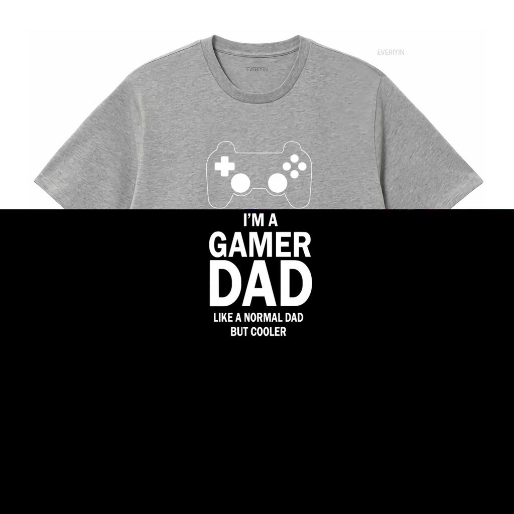 Gamer Dad T Shirt Im A Like Normal But Cooler Mens Fathers Day  vintage Washed Versatile graphic Top For Everyday Wear