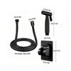 Black Versatile Bathroom Spray Gun with Strong Water Pressure Durable Hose And Mount for Bidet Toilet Floor Pet Bath