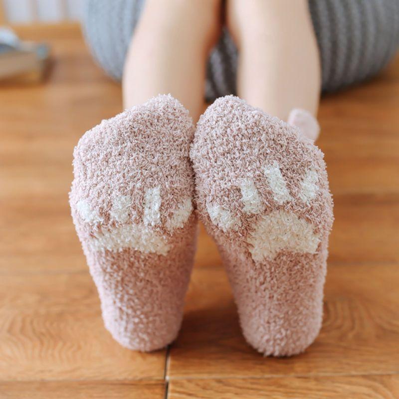 Coral Fleece Socks for Women Autumn and Winter Mid Calf Socks Fleece Lined Thickened Floor Socks Home Sleep Socks Warm Winter Postpartum Socks