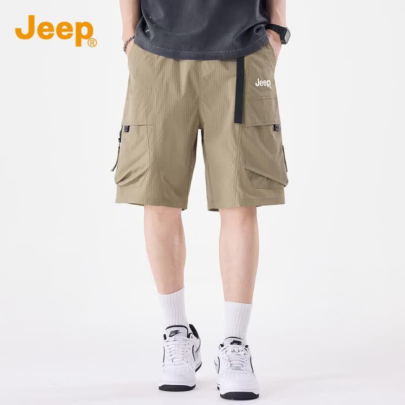 JEEP Men s Loose Fit Ice Silk Quick-Dry Cargo Shorts 3XL хаки