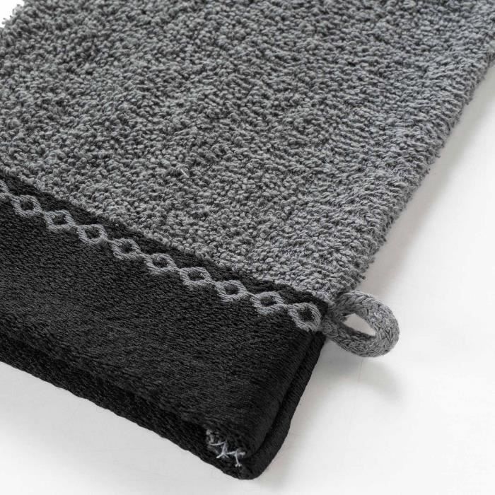 Gant de toilette - MAJESTIC - Lot de 2 - 100% coton éponge - 15 x 21 cm - Doux et absorbant