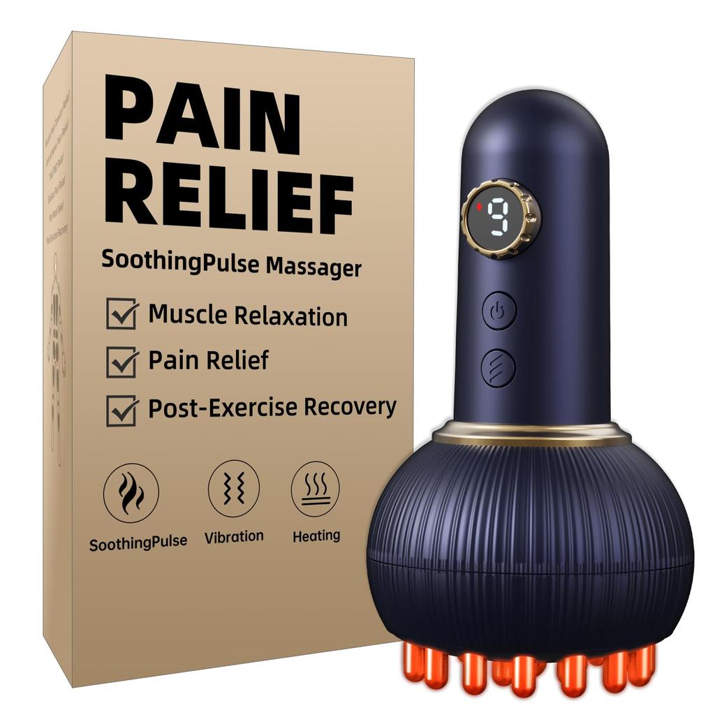 SoothingPulse Massager for Joint, Muscle, Neck, Shoulder, Back, Hands, Feet with Heat, Vibration (Blue)