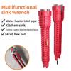 Multifunctional Sink Wrench, Adjustable Faucet & Pipe Socket Wrench, Double-Ended Plumbing Tool for Bathroom Installation