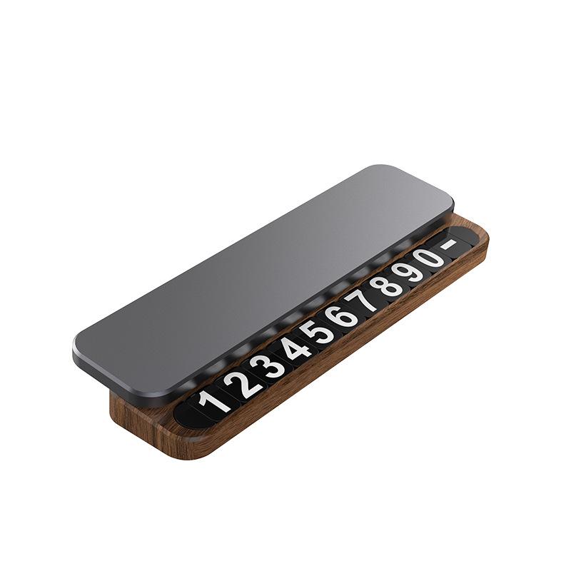 Premium Temporary Car Parking Sign: Solid Wood & Alloy with Movable Phone Number Plate