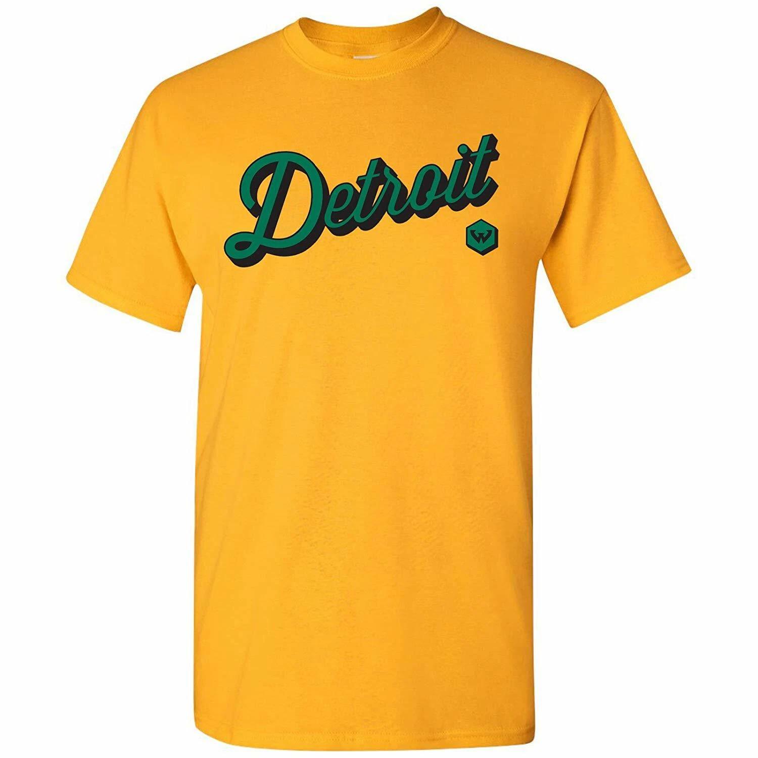 Wayne State Warriors Detroit Script Basic Cotton T-Shirt - Gold S