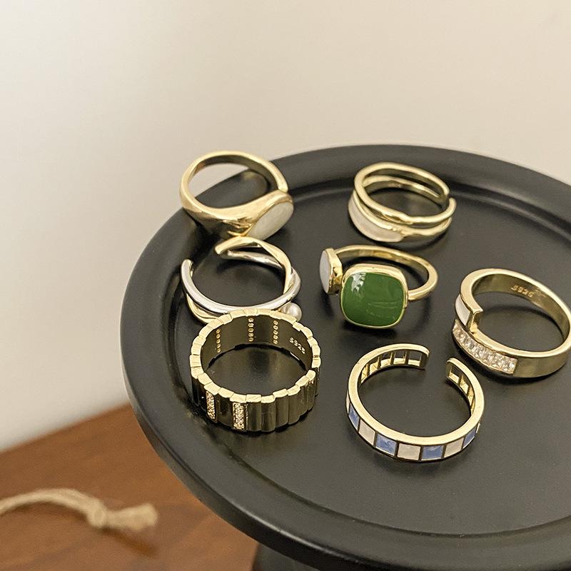 Colorful Geometric Glaze Drip Adjustable Ring – Elegant and Trendy Women's Fashion Accessory