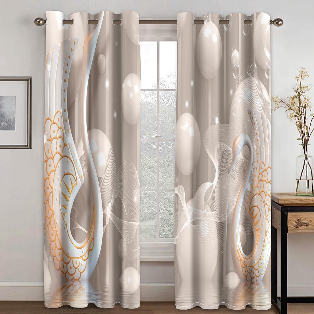 Metal Flowers Sunshade Curtains Digital Printing Custom Thin Curtains for Living Room Bedroom Decoration