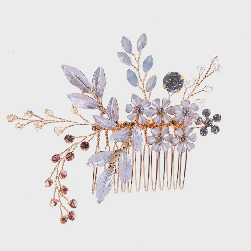 European Style Rhinestone Bead Bridal Hair Comb Accessories
