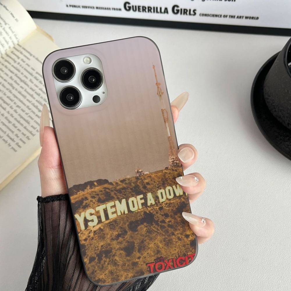 Metal Band System Of A Down Phone Case For IPhone 17 16 15 14 13 12 11 Corrugated Frosted Soft Cover Anti-Slip