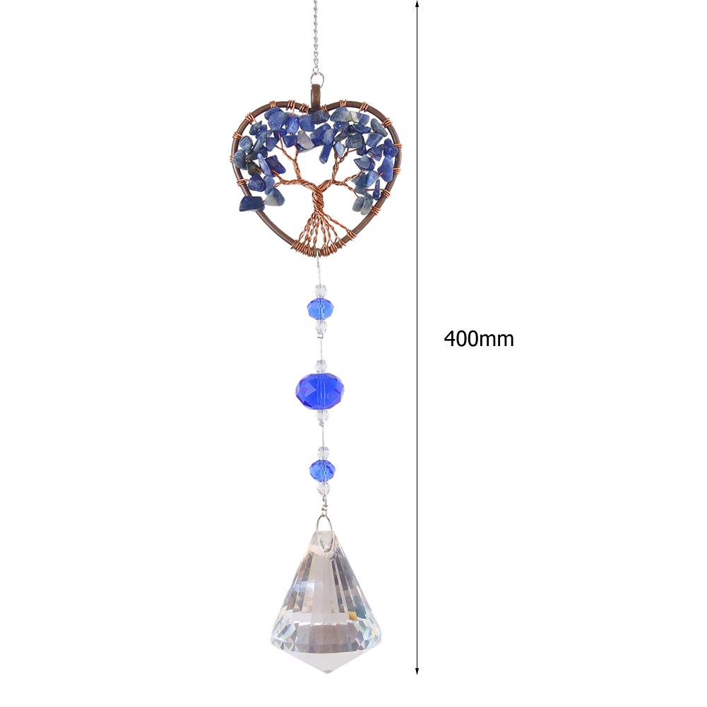 Hanging Crystal Windchimes Handmade Life Tree Pendant Craft Chain Window Car Hanging Ornament Home Outdoor Garden Decor