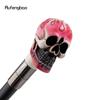 Pink White Resin Skull Head Walking Cane Fashion Decorative Steel Walking Stick Gentleman Elegant Cosplay Cane Knob Crosier 94cm