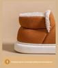 Women's High-Top Velvet-Lined Cotton Slippers, Non-Slip, Warm, Thickened for Winter, Suitable for Indoor & Outdoor Use