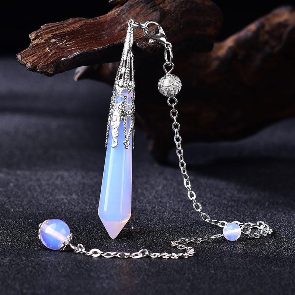 Energy Natural Crystal Pendulums Hexagon Cone Witch Spiritual Pendulos Jewelry Gift