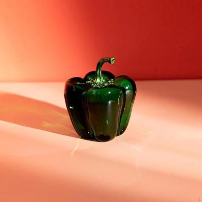 Glass Fruit Decor Chili Cherry Statue Art Simulation Sculpture Craft Decoration Office Desktop Gift