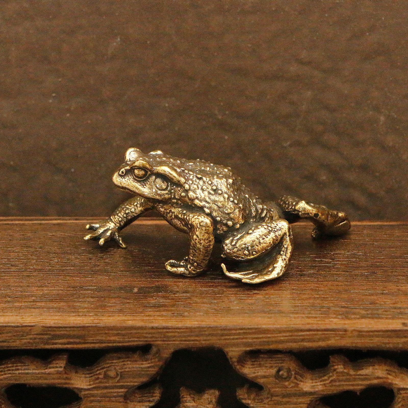

Твердые латунные фигурки жаб, миниатюры, чай, настольные игрушки для домашних животных, орнамент, украшения, аксессуары для рукоделия, медные статуи животных, декор