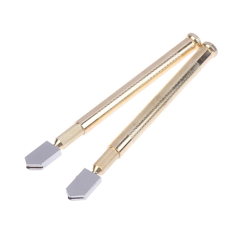 2Pcs Glass Cutter Diamond Cutter Cutting Tool With Anti-Skid Gold Handle For Cutting Glass Diamonds Minerals And Hard Surfaces