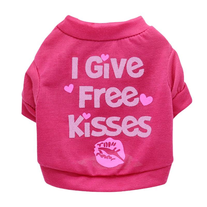 Summer Breathable Cotton Dog T-Shirts Lovely Pink With Funny Words Print Appropriate for Spring Autumn Available in XS XL Sizes