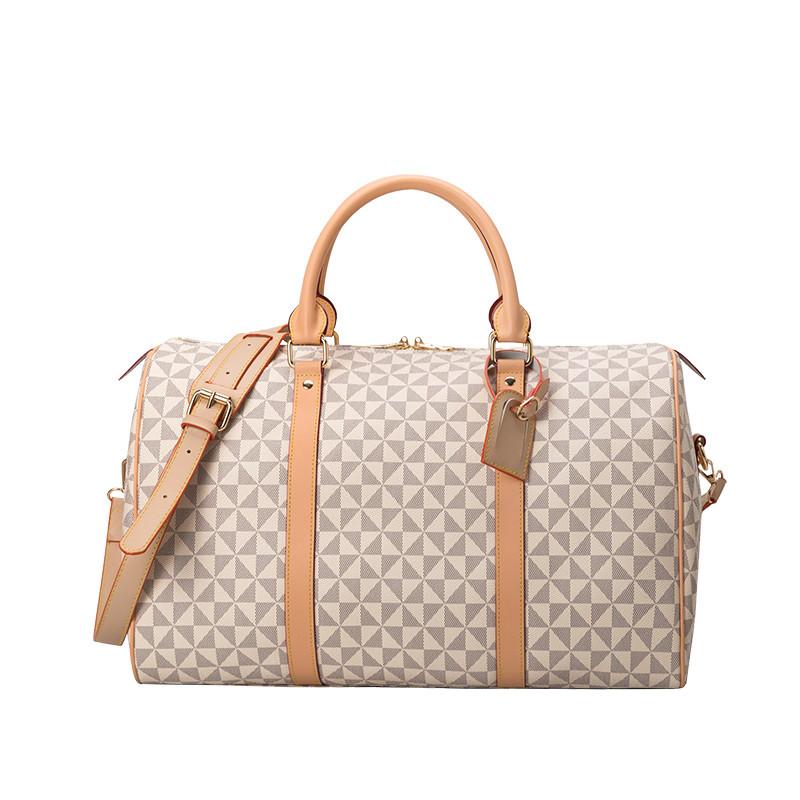 Travel Bag for Women's Short Distance Carrying, Large Capacity Business Travel Luggage Bag, Single Shoulder Diagonal Cross Printed Boston Pillow Bag