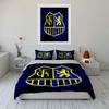 Blue and Yellow Lion Crest Design Print Bedding Set Duvet Cover Pillowcases (1* Duvet Cover 2* Pillowcases Do Not Include Comforter)