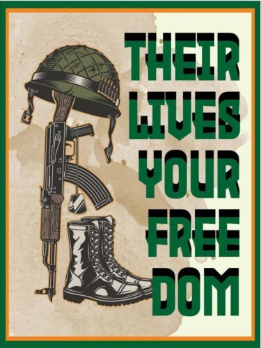 

Their Lives Your Freedom Metal Wall Plaque Art Vintage tin sign retro Man CaveAluminum 20x30cm（7.8x11.8inch）