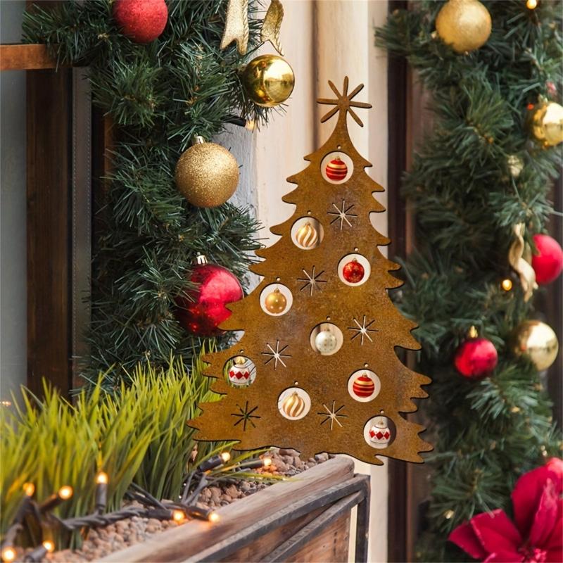 Handcrafted Metal Holiday Tree Ornament Decorative Christmas Decoration For Indoor Tabletop Party Supplies