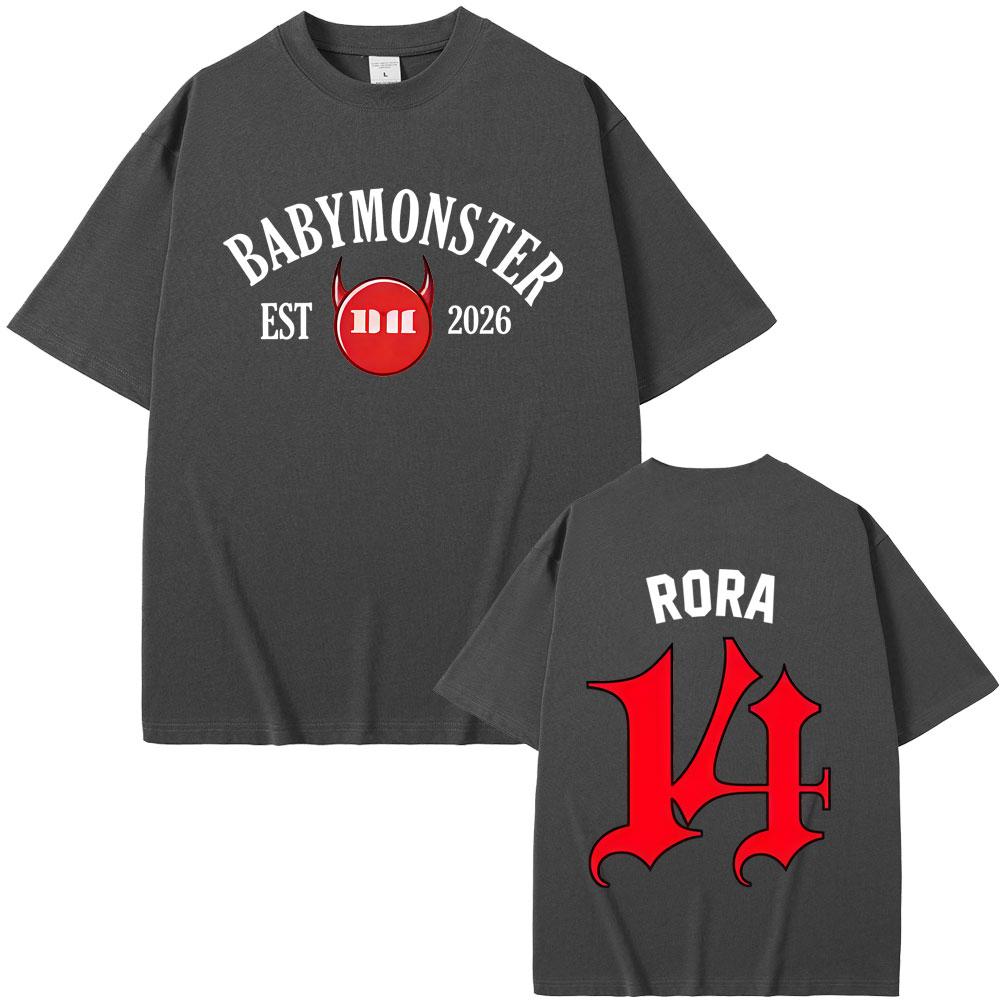 Hot Kpop Band Babymonster Ahyeon Asa Rami Rora Ruka Pharita Chiquita Tshirt Unisex Women Korean Fashion Trend Short Sleeve T Shirt