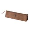 ZARIO-GRANDEE - Italian Leather Pueblo Berry Triangular Pencil Case, Made In Japan [ZAG-3904] (Coffee)