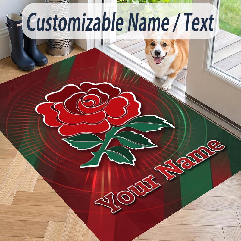 Custom Text Printed Rug England Rugby Non Slip Floor Carpet For Home Room Decor